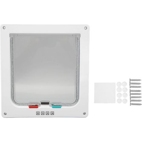 Passage sécurisé pour chat et petit chien – Verrouillage à 4 positions, matériau ABS durable, installation facile (1/5)