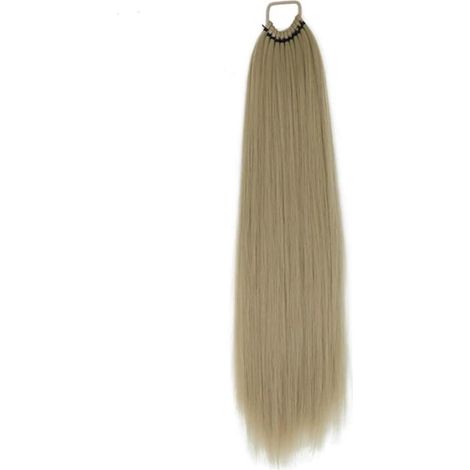 Chignon Cheveux Postiches Extension De Cheveux Synthétiques Longs Et Raides En Queue Cheval Avec Bande Caoutchouc, Résistante À La Chaleur, For Femmes, Naturelle(25X40-20-S) (1/4)