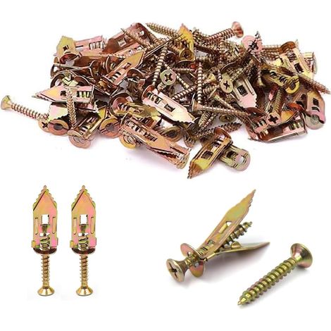 Cheville Placo - 12x30 mm - Para Tabiques Secos y Ladrillos Huecos - Sin Preperforación - Acero Galvanizado - 50 Unidades (1/5)