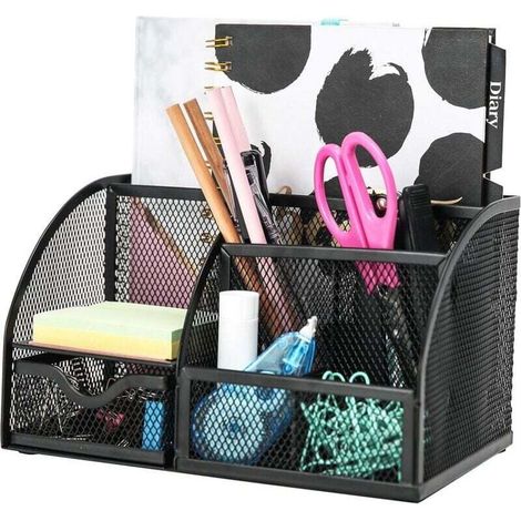 Schreibtisch-Organizer/Schreibwaren-Organizer/Stiftehalter/Schreibtisch-Organizer/Multifunktionaler Organizer (348 Schwarz) (1/4)
