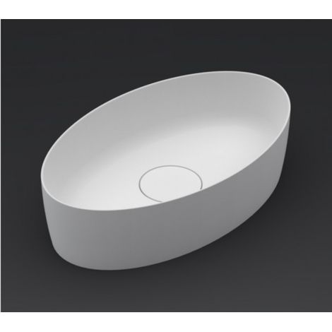 Vasque à poser blanc mat THIN OVAL RIHO 58x35 cm solid surface (1/5)