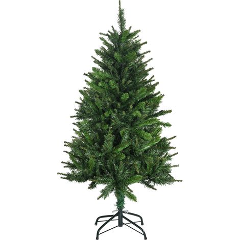 Künstlicher grüner Weihnachtsbaum, 120 cm, 310 Zweige, faltbarer Stahlfuß (1/5)