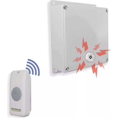 Kit sos panique sans-fil avec sirène - Haute-résistance / 800m / 1 bouton simple autonome sur piles (Gamme PROTECT 800) (1/5)