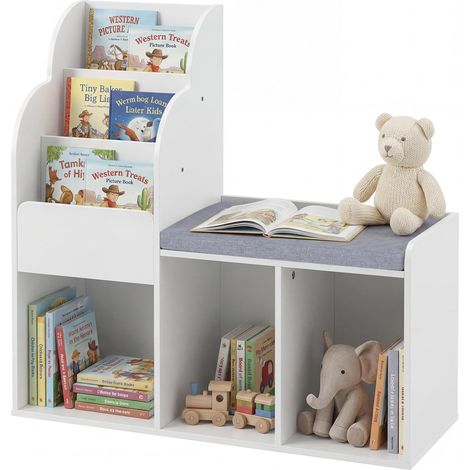 COSTWAY Libreria Montessoriana,Libreria Bambini,Scaffale Portagiochi,Angolo Lettura Bambini,Mobile Multiuso,Contenitore,Organizer Cameretta,Panca Imbottita,Md (1/5)