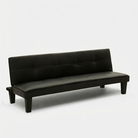 Kleine Kunstleder Schlafsofa für Ein-Zimmer-Zwei-Zimmer-Wohnung Topazio Joy - Schwarz (1/4)