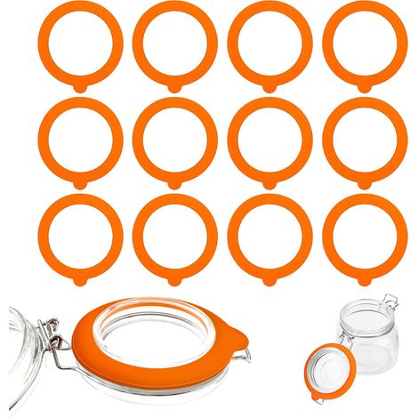 Joints de Bocal 12 Pièces en Silicone - Chauffables, Faciles à Nettoyer - Pour Bocaux Scellés, Pots à Bonbons et de Stockage (1/5)