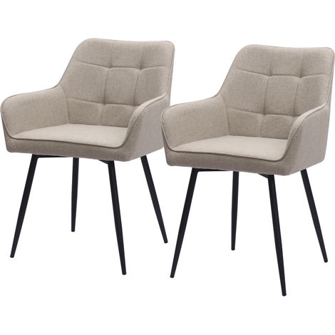 AS EASY Chaises de salle à manger avec capitonnage et hauts accoudoirs  Lot confort de 2 pièces (1/5)
