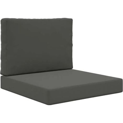 Ensemble de deux coussins pour canapé d'extérieur, en polyester gris anthracite (1/5)