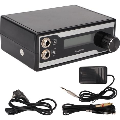 Kit d'alimentation pour tatouage 60‑250V, écran LED numérique, affichage tension en temps réel, pédale et cordon de pince, prise UE. (1/5)