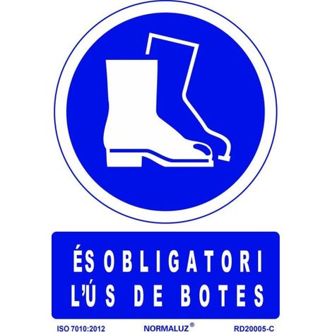 Señal de obligación en Catalán "És Obligatori L´Ús De Botes" SEKURECO