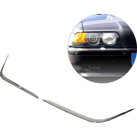 Ein Paar verchromte Frontstoßstangenschutzleisten, 51118168105 und 51118168106, passend für BMW 7er E38 740iL und 750iL (mit Perforationen) (übergroß). (1/5)
