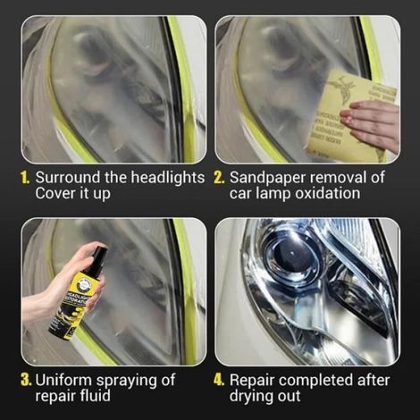 Spray Restauration Phares - 120 ml - Pour Phares Jaunis ou Rayés - Voiture - 1 Pièce (1/4)