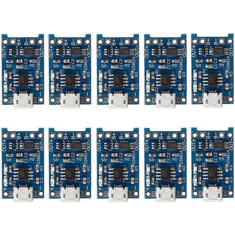10 modules de charge pour batteries lithium 18650 5V 1A (1/5)