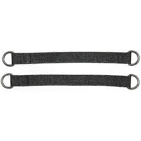 Sangles de hamac avec 4 anneaux en D, usage intérieur et extérieur, noir, 2,5 x 25 cm, fixation robuste pour balcon et jardin (1/4)
