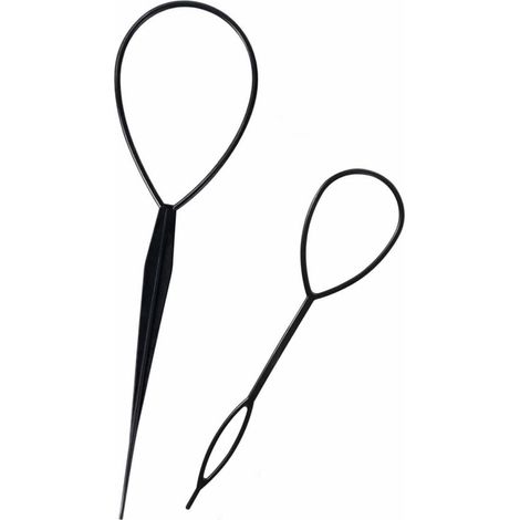 Strumento per la coda dei capelli, 2 pezzi di strumenti per lo styling dei capelli a treccia, ausili per parrucchieri semplici ed eleganti, accessori per lo styling dei capelli per donne e ragazze ada (1/5)