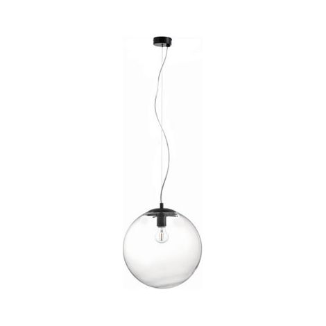 Suspended Lamp OXY E27 60W ⌀400mm Transparent glass Nero