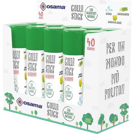 Colle Forte Stick Extra Adhésive, 10 Bâtons, 40 gr - Set Colles Naturel sans Solvants pour Papeterie Bureau et Fourniture Scolaire - Résistante et sans Grumeaux sur Papier, Sûre pour Enfants (1/5)