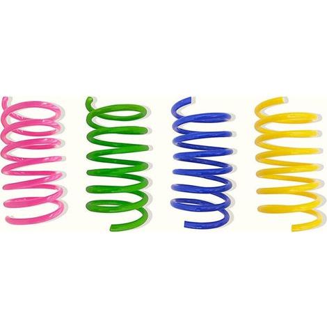 Jouets interactifs pour chats et chatons,Jouets à ressort pour chat, lot de 30 ressorts en spirale pour chat d'intérieur, ressorts en plastique colorés et durables qui attirent les chats pour écraser, (1/4)