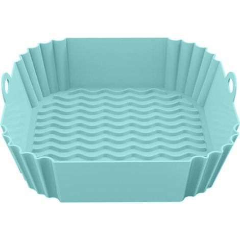 1 plaque de cuisson carrée en silicone pour friteuse à air chaud, résistante à la chaleur, lavable au lave-vaisselle, compatible avec cuves carrées (1/5)