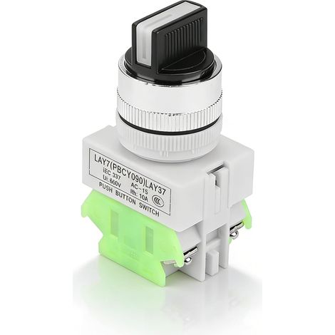 Interrupteur Rotatif Autobloquant 3 positions, 22 mm Interrupteur de Transfert Momentané, LAY37-20X/31 2NO 1NC Commutateur à Came Électrique, 5 A/220 V, pour Commandes Industrielles (1/5)