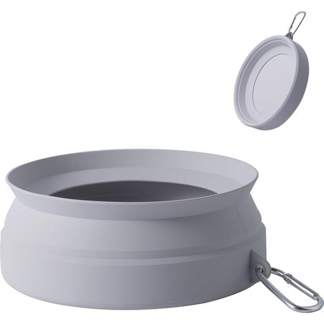 1 Bol Pliable, Silicone Alimentaire, Anti-débordement, Crochet D, Voyage Chien Chat.