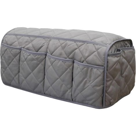 Sac de rangement pour accoudoir de canapé, design antidérapant, peut contenir une télécommande, un téléphone portable, des livres, etc., gris. (1/5)