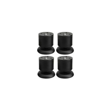 Set di 4 gambe per tavolo nere - Gambe per tavolo regolabili in acciaio inox da 6 cm con piedini in gomma e viti - Crezuo (1/4)