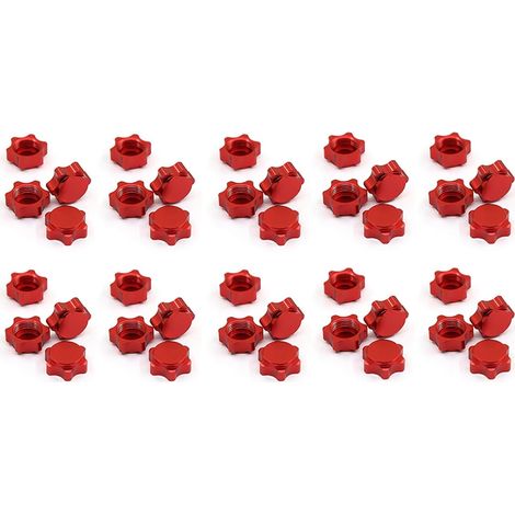 40 PièCes SéRies Couvercle de Moyeu de Roue en Aluminium Couvercle Anti-PoussièRe Écrou Hexagonal 17Mm pour Voiture Télécommande 1/8, Rouge (1/4)