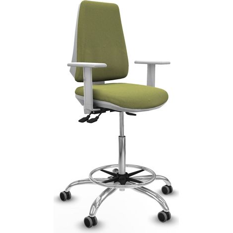 Sgabello piqueras y crespo Elche bianco base cromata (1/2)