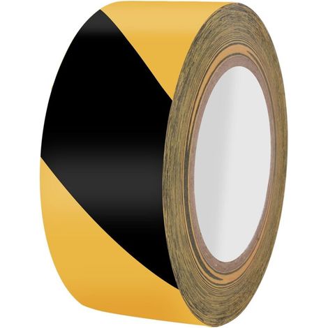 Ruban de Marquage au Sol, Bandes de Sécurité Adhésive, Ruban de Signalisation Jaune et Noir, 48mm30m, pour Utiliser Lieu de Travail et Zone Dangereuse (1/5)