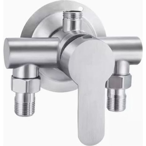 Interrupteur de robinet de douche en acier inoxydable G1/2 Filetage 304 Mélangeur d'eau chaude et froide Poignée en métal murale (1/5)
