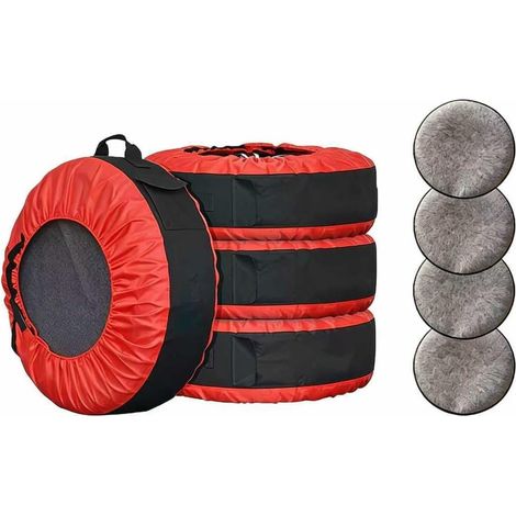 Lot de 4 housses de protection pour pneus avec 4 coussinets en feutre (jusqu'à 20") (1/5)
