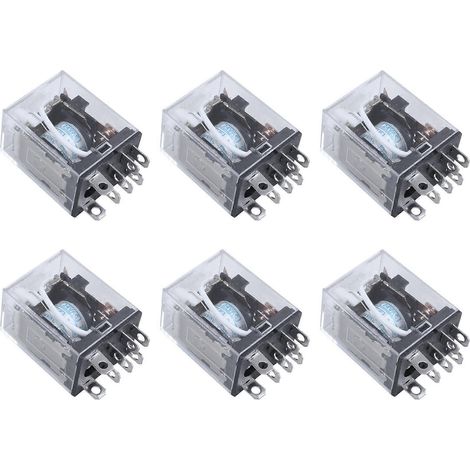 Relais électromagnétique 6X JQX-13F LY2 AC 24V à bobine, 8 broches, DPDT, LED rouge (1/5)