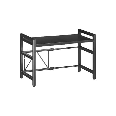 Ripiano per microonde, espandibile, con 6 ganci inclusi, colore nero. (1/2)