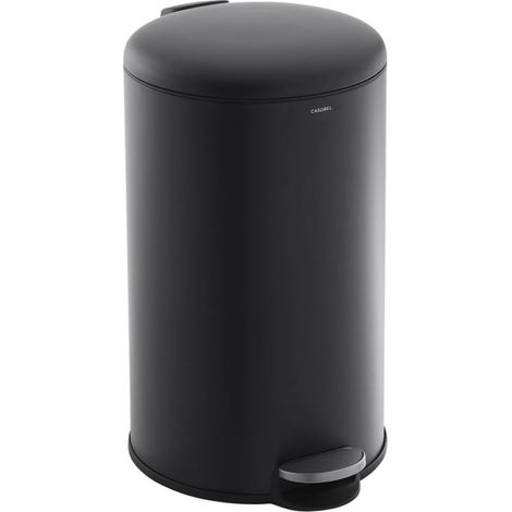 Poubelle Cuisine Ronde 50L, Acier Inoxydable, Noir (1/5)