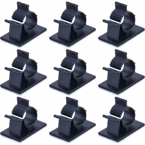 Adjustable Adhesive Cable Clips, Nylon Cable Holder, Wire Clamps, Black, 100 Pack (1/5)