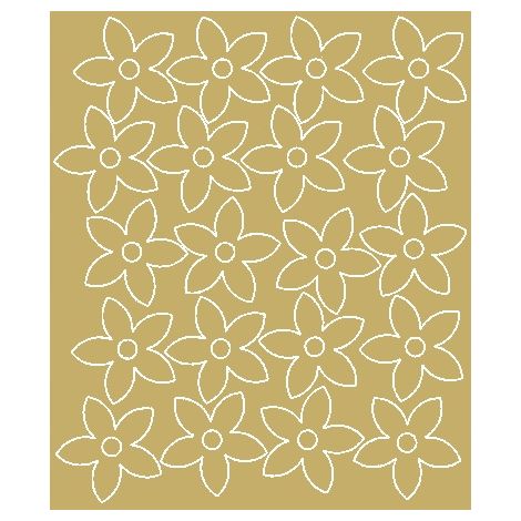 Stickers muraux fleurs, 20 pièces, finition dorée brillante
