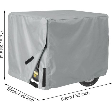 Funda protectora impermeable para generadores eléctricos, poliéster 210D, gris, 35 x 26 x 28 pulgadas. (1/5)