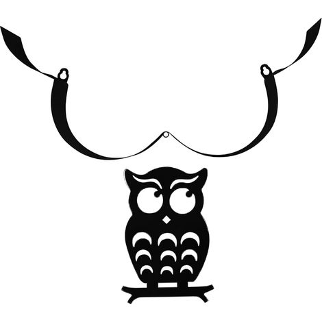 Porte-papier toilette mural hibou noir mignon pour la décoration (1/5)
