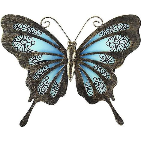 dcorations De Clture De Jardin En Plein Air D'art Mural De Papillon En Mtal Dcorations En Verre Suspendues Pour Patio Ou Chambre Coucher (1/5)