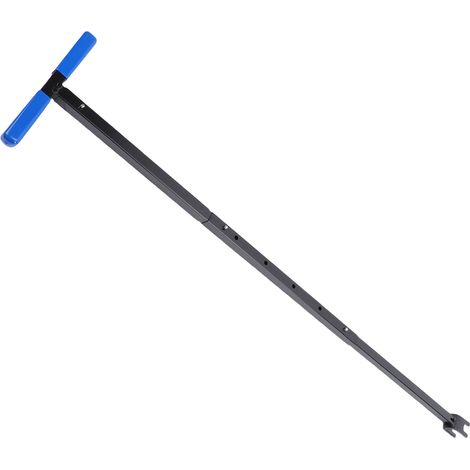 Clé compteur d'eau avec clé universelle 4 en 1, manche en T détachable, pour vanne d'arrêt enterrée, télescopique 15 à 28 pouces, bleu (1/5)