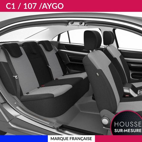 Housses de siège sur mesure pour C1 / 107 / AYGO (06/2005 à 04/2014) Housse Voiture / Auto d'intérieur Jeu complet en tissu (1/5)