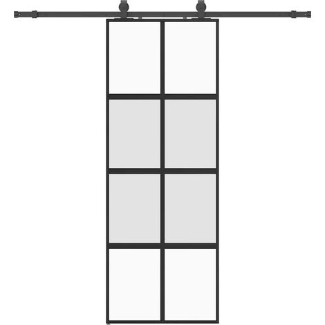 Maison Exclusive - Schiebetür mit Beschlag Schwarz 76x205 cm Hart