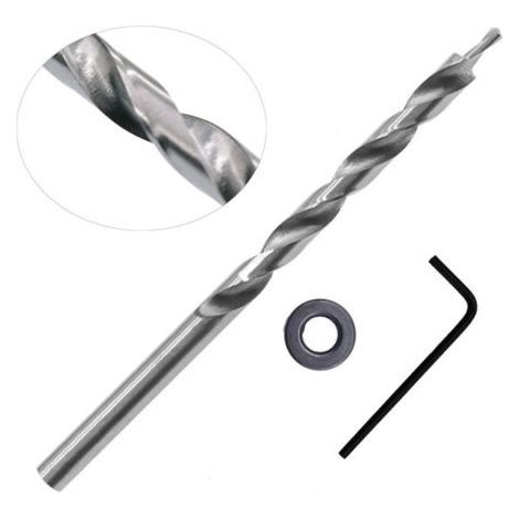 High Speed ​​Steel Step Drill Bit Hex Shank, Lengthened Oblique Hole, Variable Diameter, Twist Drill Bit for Woodworking, Diameter 9.5mm (1/4)