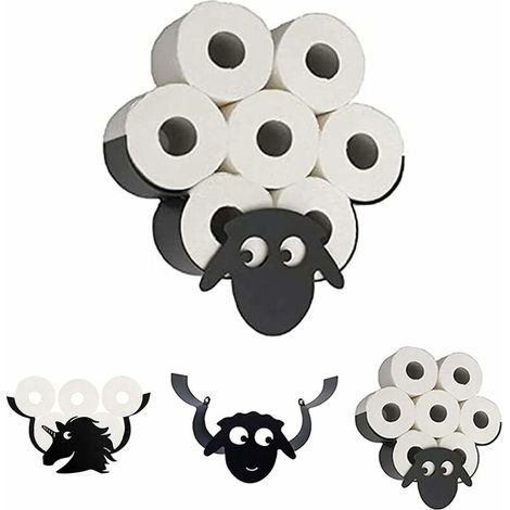 Porte-Rouleau de Papier Toilette Animal Porte-Papier Toilette Joli Animal Support Mural Chambre Porte-Rouleau de Toilette Cuisine Salle de Bain Accessoires (1/5)