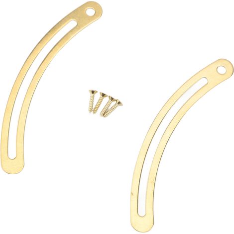 Lot de 20 charnières de support de couvercle en métal style rétro avec vis, couleur laiton, pour meubles et boîtes de rangement. (1/5)