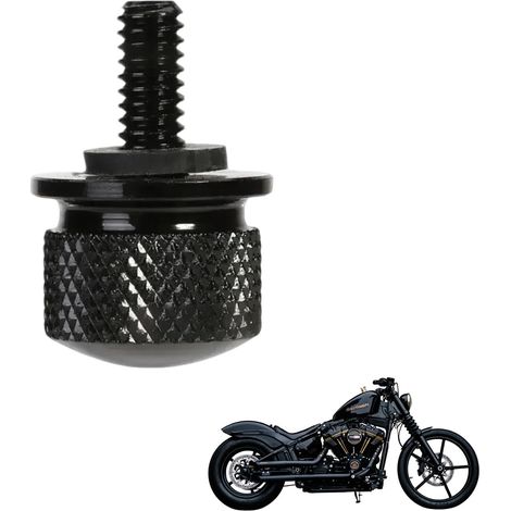 Motorradzubehör - 2 Sätze Aluminium-Motorradsitzschrauben mit C-Clips und Rändelschrauben zur sicheren Montage des Motorradsitzes (schwarz) (1/5)