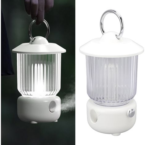 Humidificateur à lampe à pétrole 260 ml, 5 V, 1 A, intensité lumineuse réglable en continu, 2 niveaux de brumisation, chargement USB, veilleuse, blanc. (1/5)