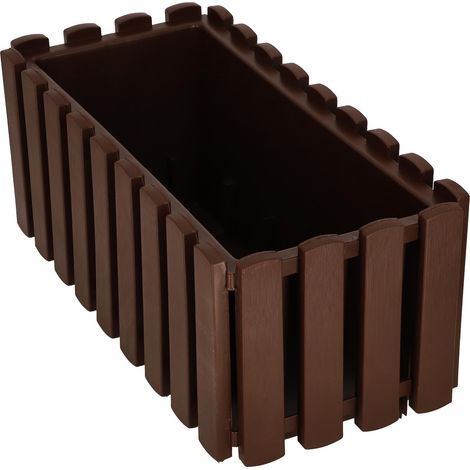 Fioriera da balcone per ringhiera, terrazzo, stile rustico, marrone, 40 cm