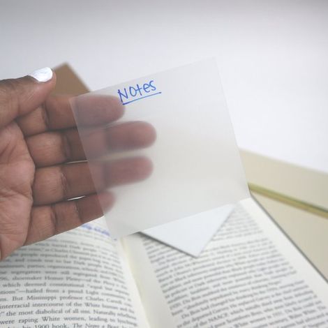Notes autocollantes transparentes imperméables - Bloc de 50 feuilles carrées (1/3)